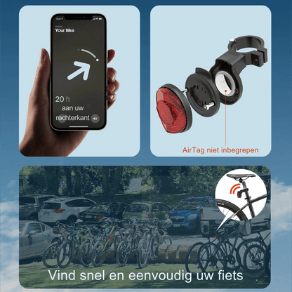Rejtett kerékpáros GPS-tartó - Apple AirTaghez és Garminhoz