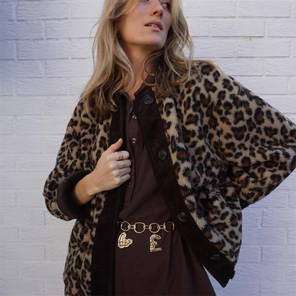 Dyosa - Stylish coat with leopard print for women