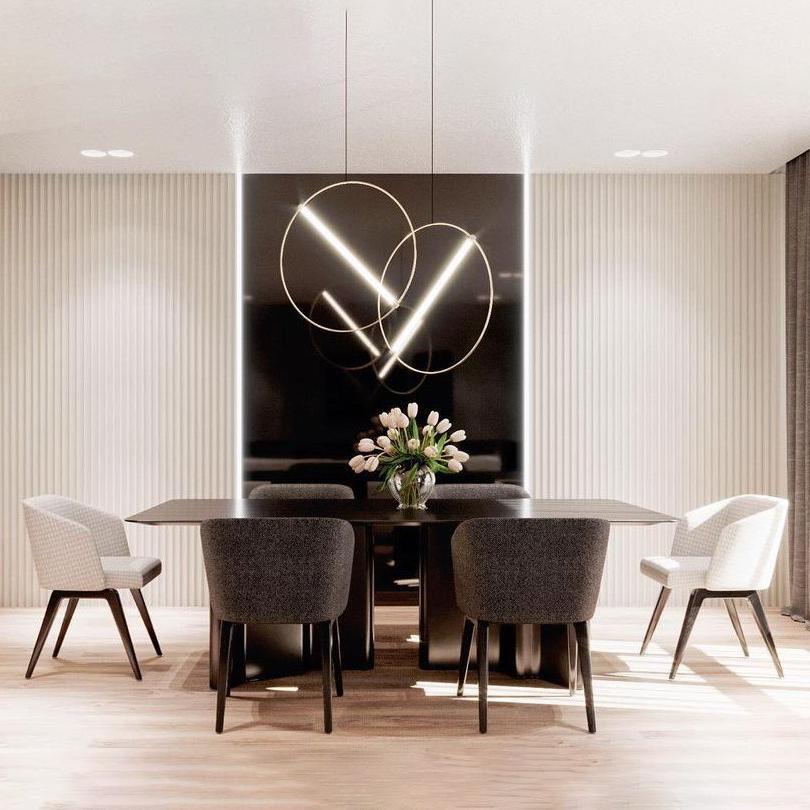 Moderne skandinavische Pendelleuchte mit LED und luxuriöser Oberfläche