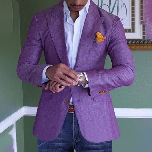 Blazer con bolsillos para hombre - Púrpura