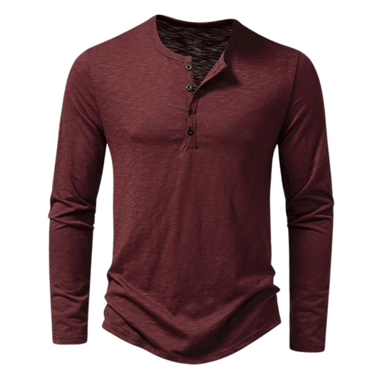 Camiseta casual de algodón de manga larga para hombre
