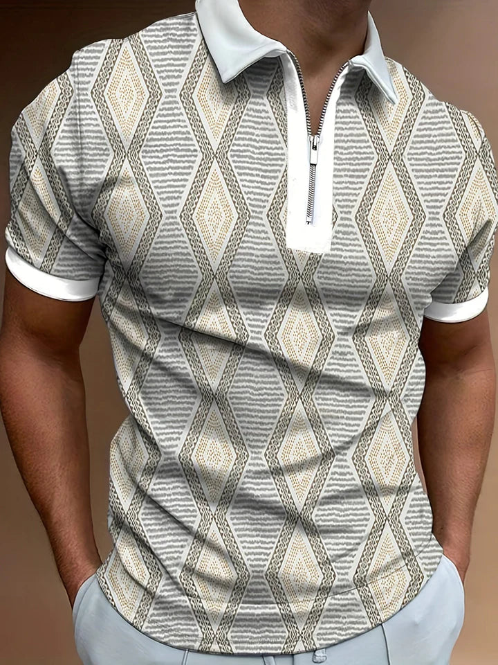 Eamon – Men's Polo with Zipper & Short Sleeves
