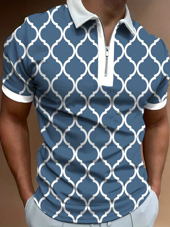 Eamon – Men's Polo with Zipper & Short Sleeves