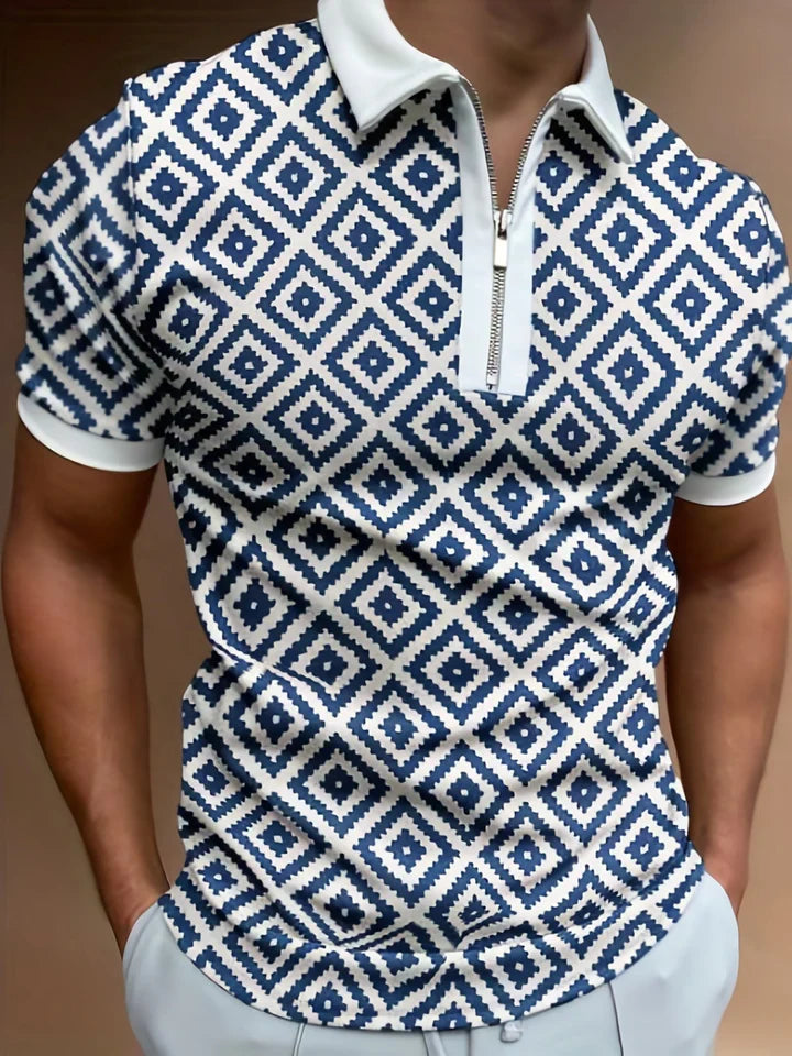 Eamon – Men's Polo with Zipper & Short Sleeves
