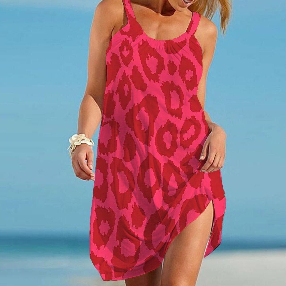 Edna - Summer Dress with Leopard Print for Women