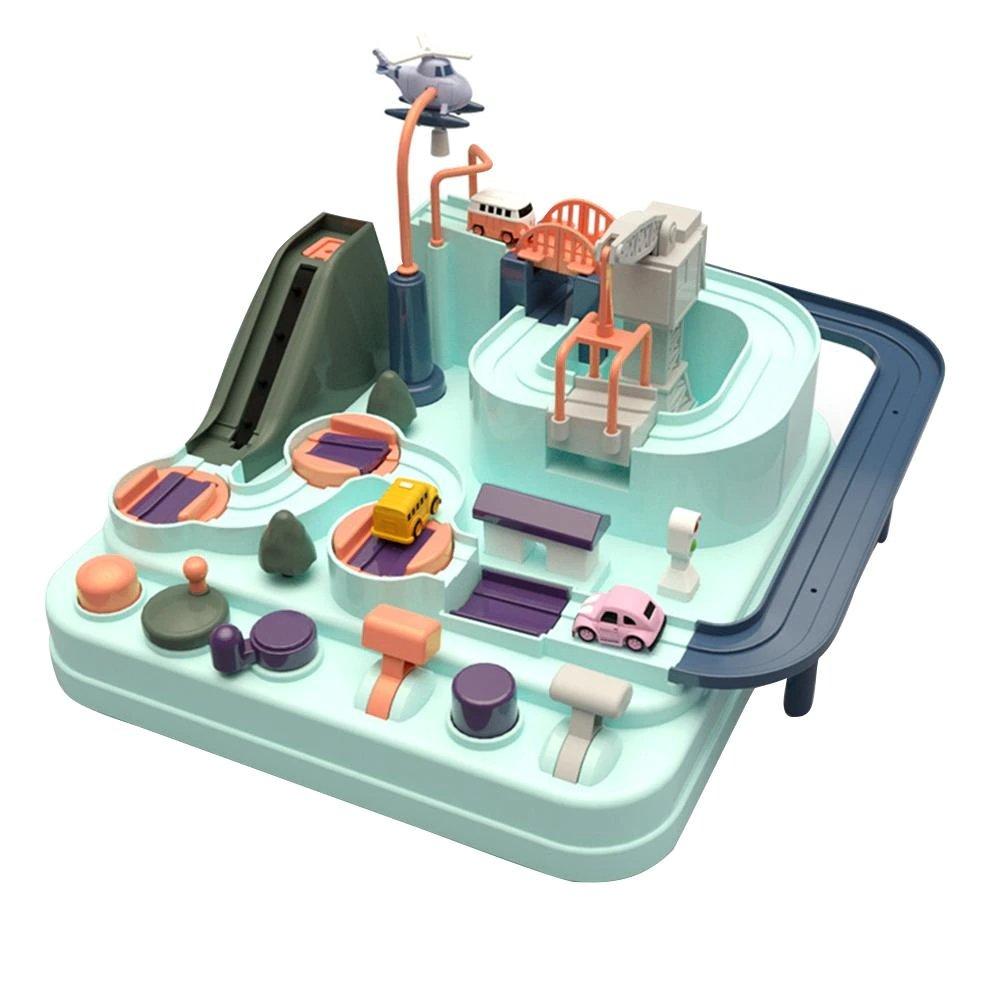 Educational car toy with accessories|mechanical racetrack