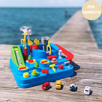 Educational car toy with accessories|mechanical racetrack