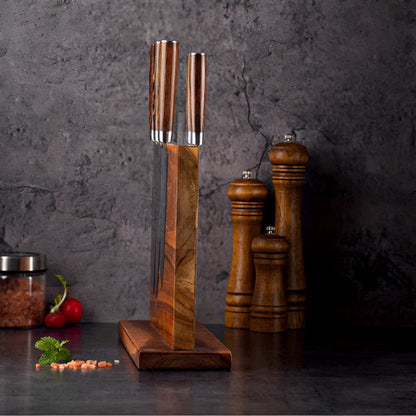 Efficient Kitchen Storage: Magnetic Wooden Knife Block