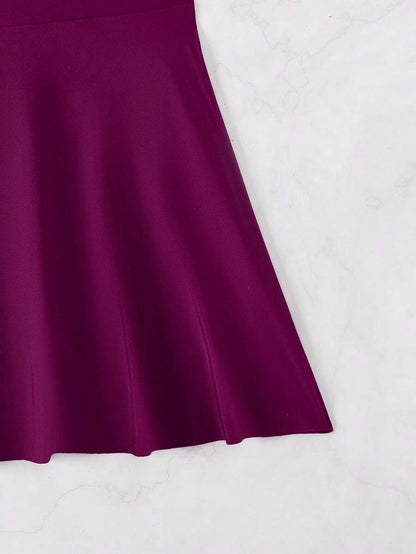 Effortless Round Neck Beach Dress for Vacation & Swimwear