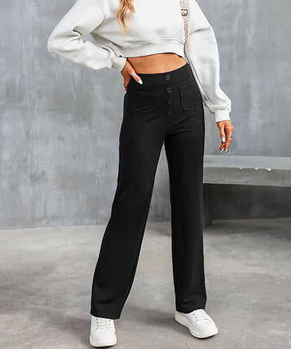 Elastic Casual High-Waisted Pants for Women - Phoebe