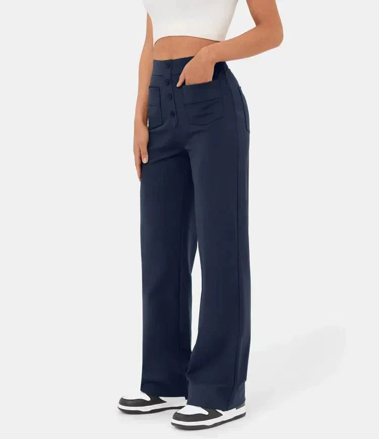 Elastic Casual High-Waisted Pants for Women - Phoebe