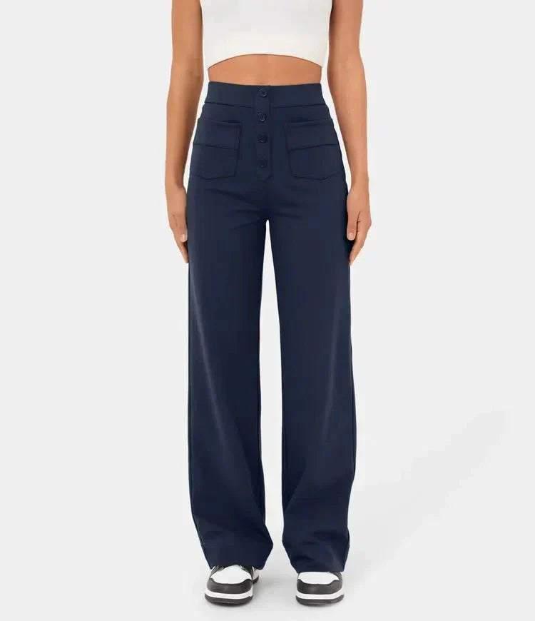 Elastic Casual High-Waisted Pants for Women - Phoebe