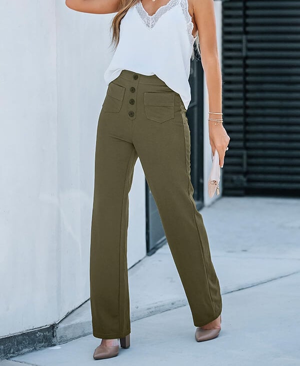 Elastic Casual High-Waisted Pants for Women - Phoebe