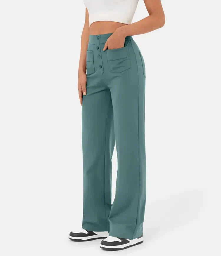 Elastic Casual High-Waisted Pants for Women - Phoebe