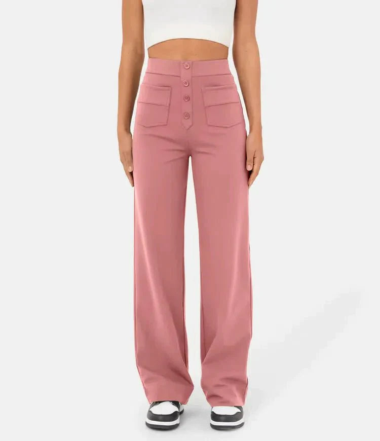 Elastic Casual High-Waisted Pants for Women - Phoebe