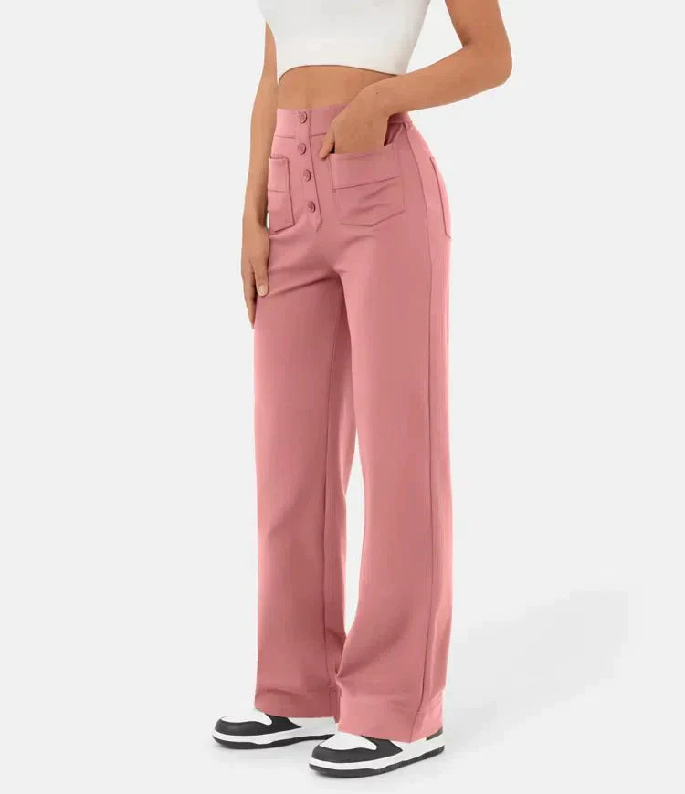 Elastic Casual High-Waisted Pants for Women - Phoebe