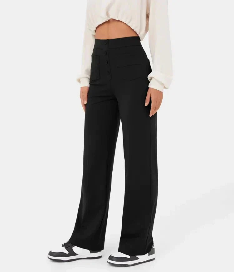 Elastic Casual High-Waisted Pants for Women - Phoebe