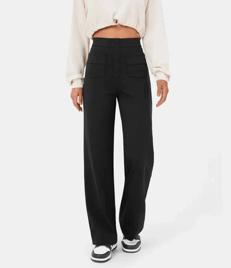 Elastic Casual High-Waisted Pants for Women - Phoebe