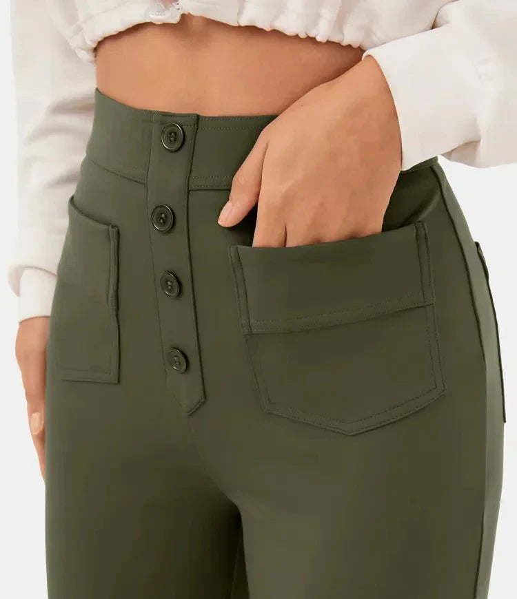 Elastic Casual High-Waisted Pants for Women - Phoebe
