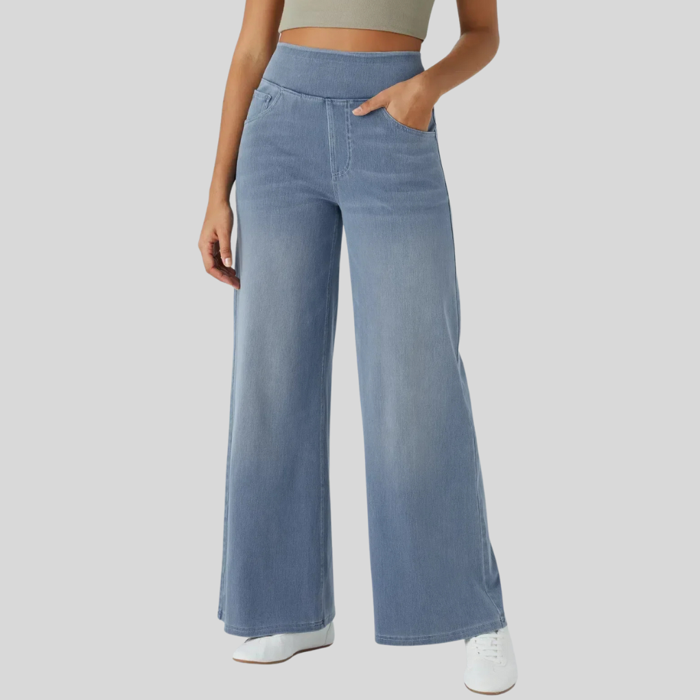 Elastic High-Waisted Pants