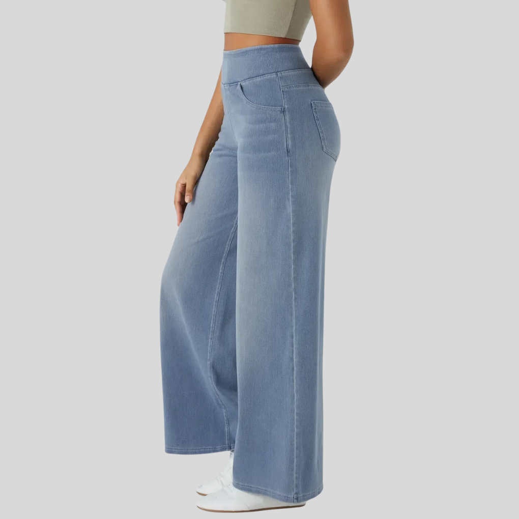 Elastic High-Waisted Pants