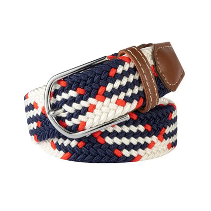 Elastic Leather Belt with Stylish Buckle