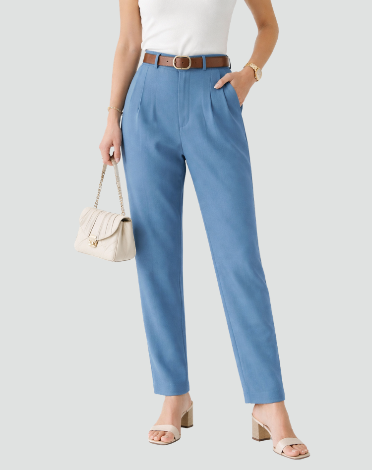 Stylish High-Waisted Tapered Trousers