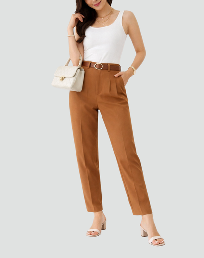 Stylish High-Waisted Tapered Trousers