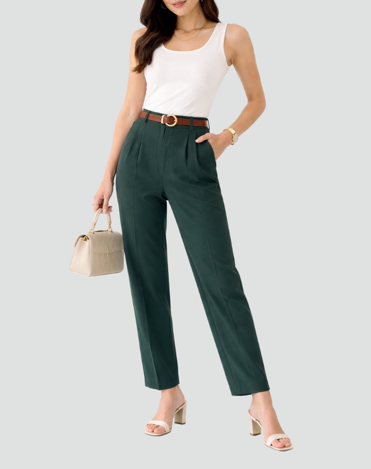 Stylish High-Waisted Tapered Trousers