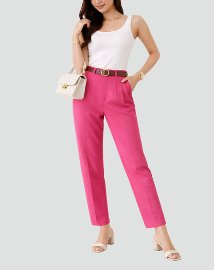 Stylish High-Waisted Tapered Trousers