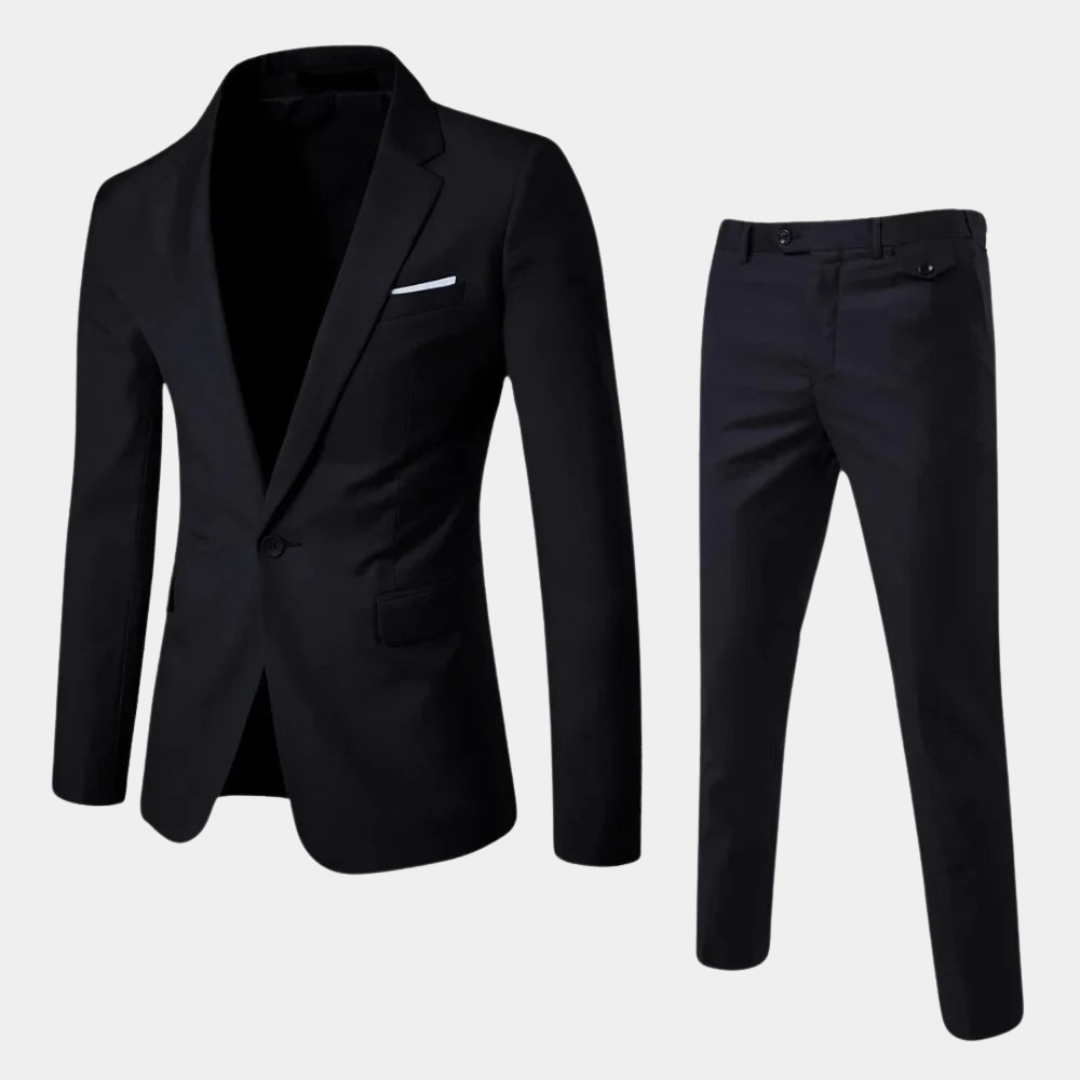 Elegant 2-Piece Men's Suit with Blazer and Trousers