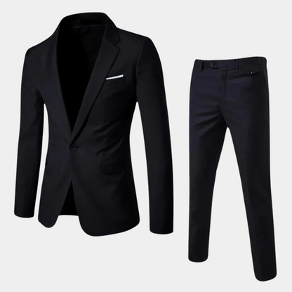 Elegant 2-Piece Men's Suit with Blazer and Trousers