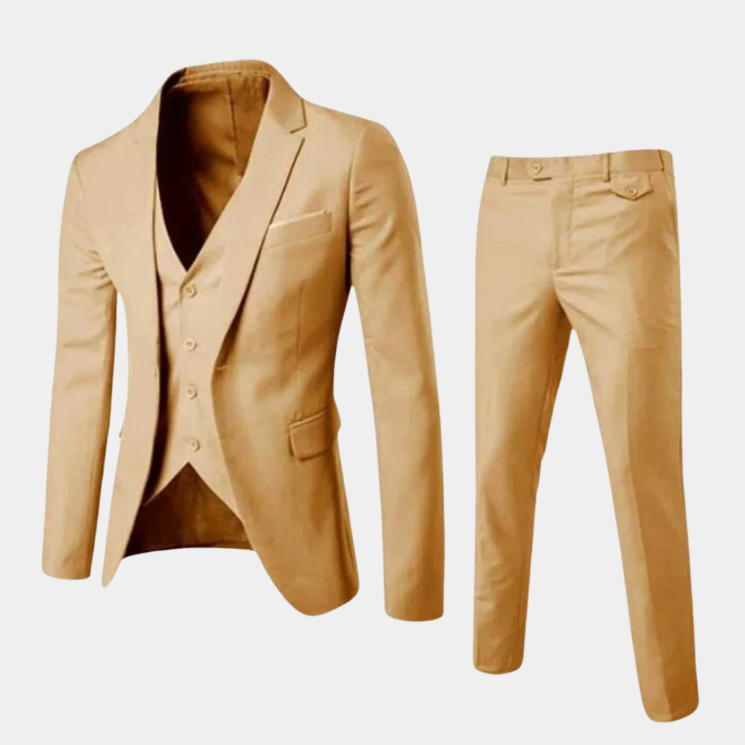 Elegant 2-Piece Men's Suit with Blazer and Trousers