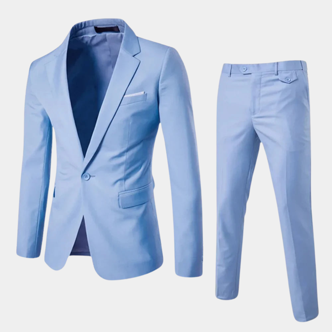 Elegant 2-Piece Men's Suit with Blazer and Trousers