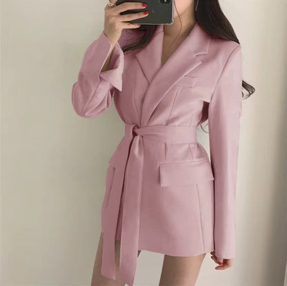 Elegant Blazer with Belt for Women