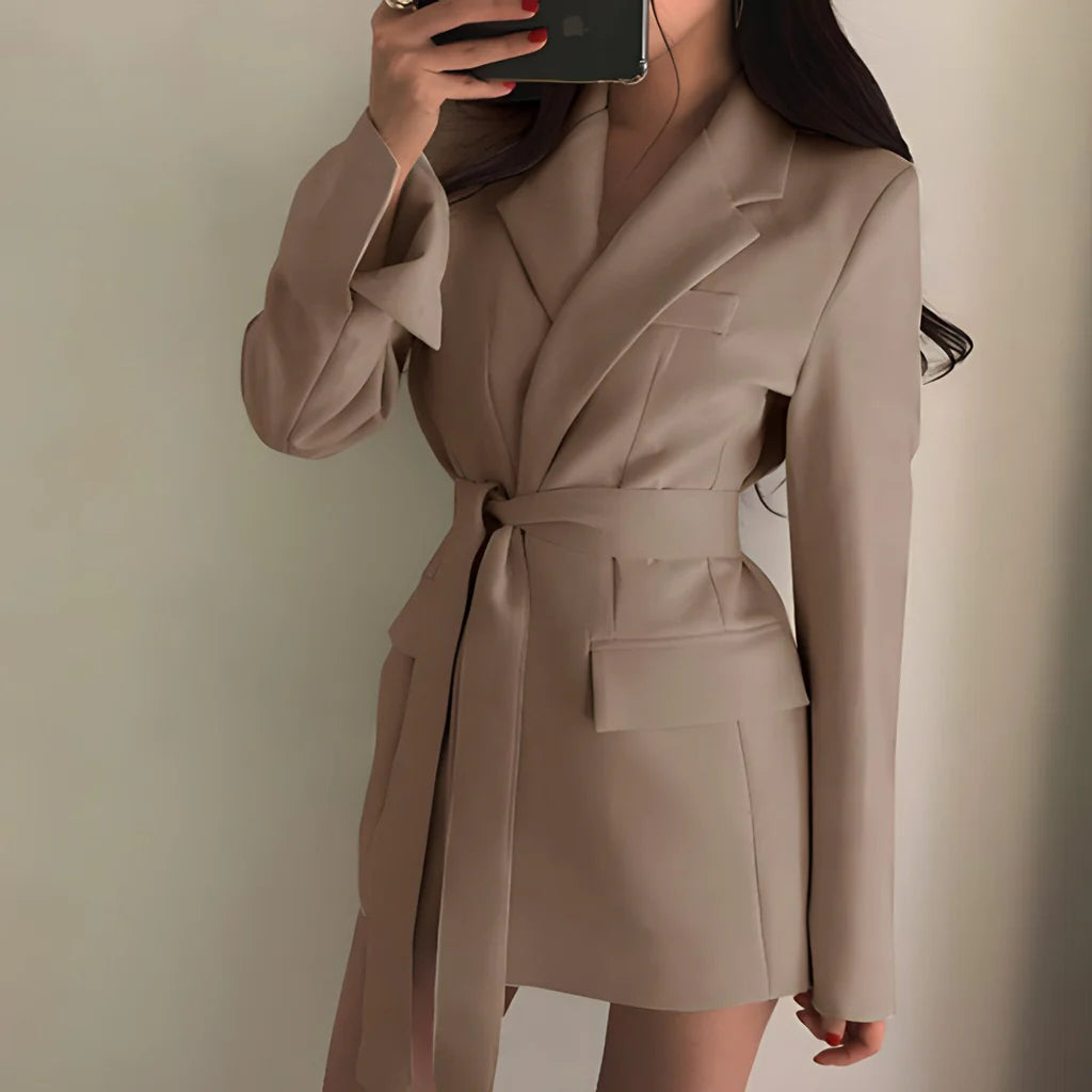 Elegant Blazer with Belt for Women