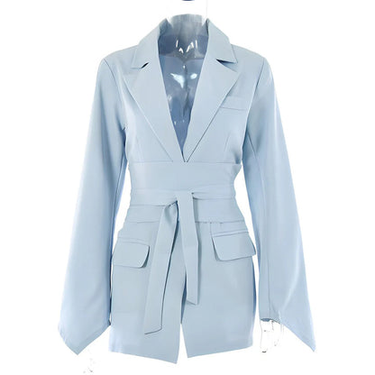 Elegant Blazer with Belt for Women
