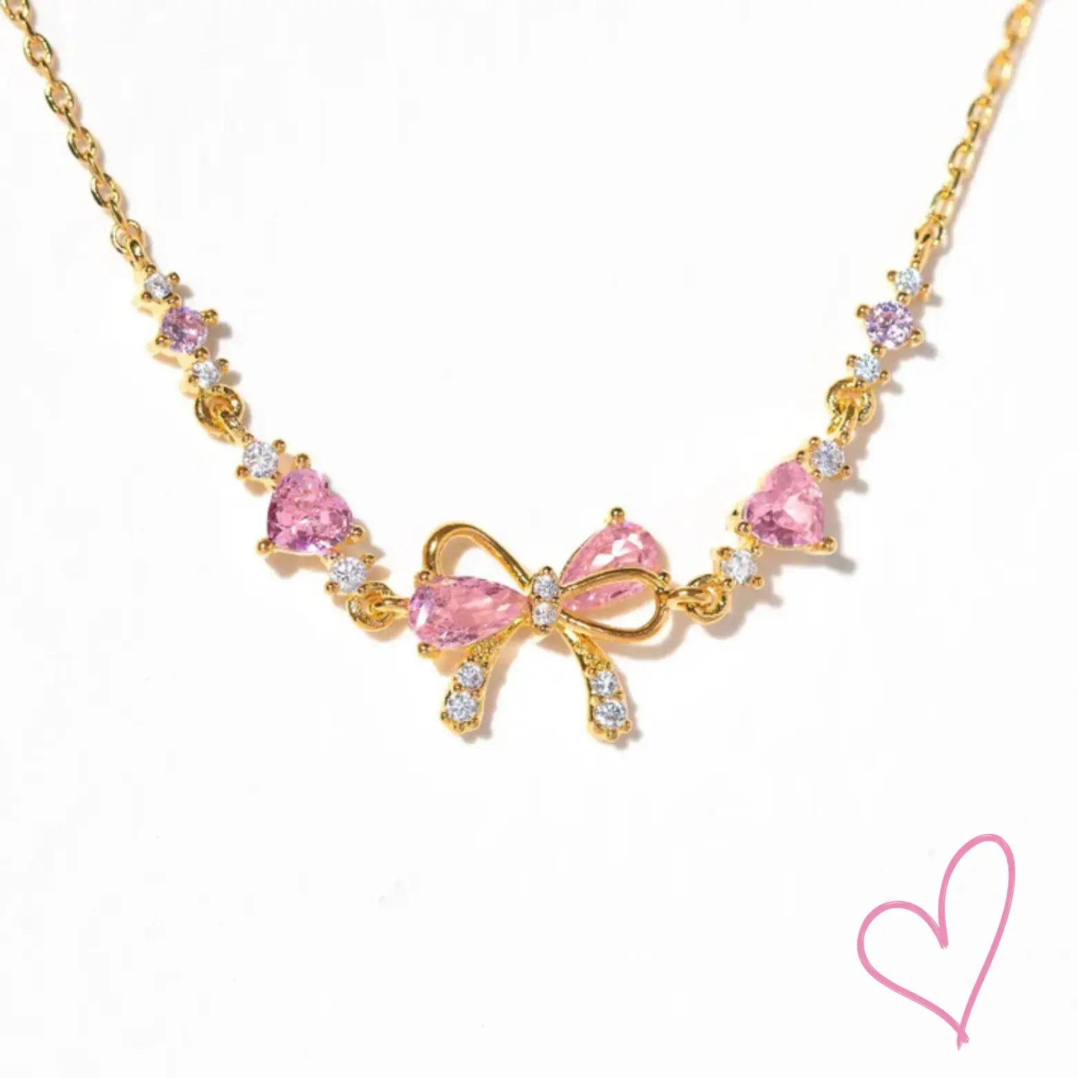 Elegant Bracelet with Bow Detail and Pink Crystals
