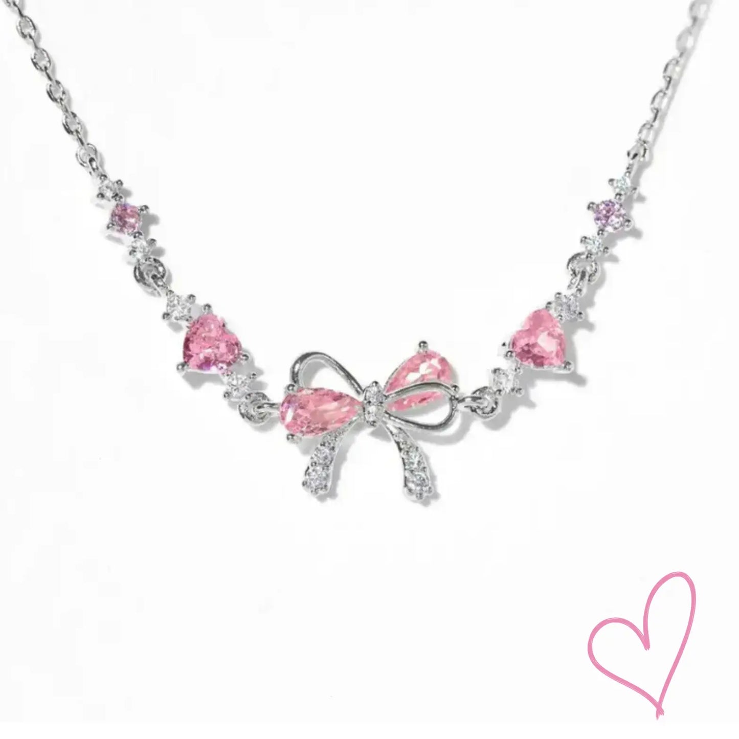 Elegant Bracelet with Bow Detail and Pink Crystals