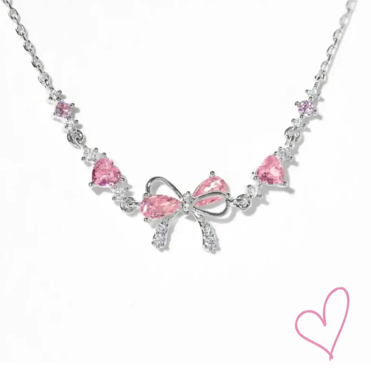 Elegant Bracelet with Bow Detail and Pink Crystals