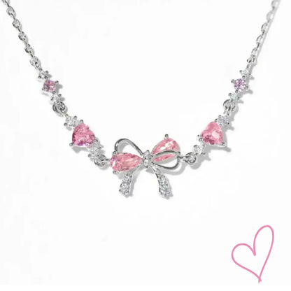 Elegant Bracelet with Bow Detail and Pink Crystals