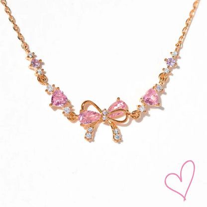 Elegant Bracelet with Bow Detail and Pink Crystals