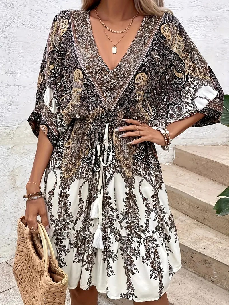 Elegant Dress with Short Sleeves for Spring & Summer - Sanny