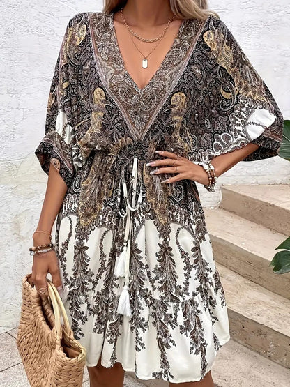 Elegant Dress with Short Sleeves for Spring & Summer - Sanny