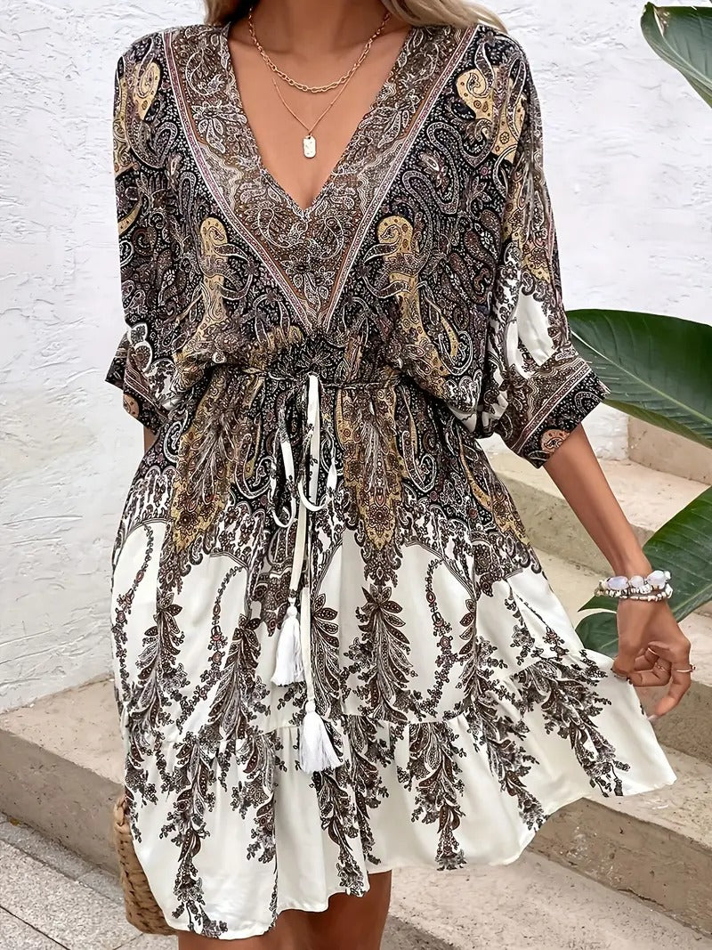 Elegant Dress with Short Sleeves for Spring & Summer - Sanny