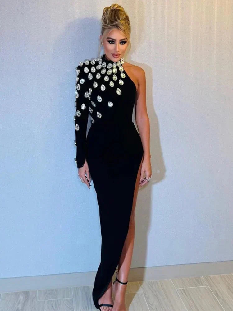 Elegant Evening Dress with High Split - Maeve
