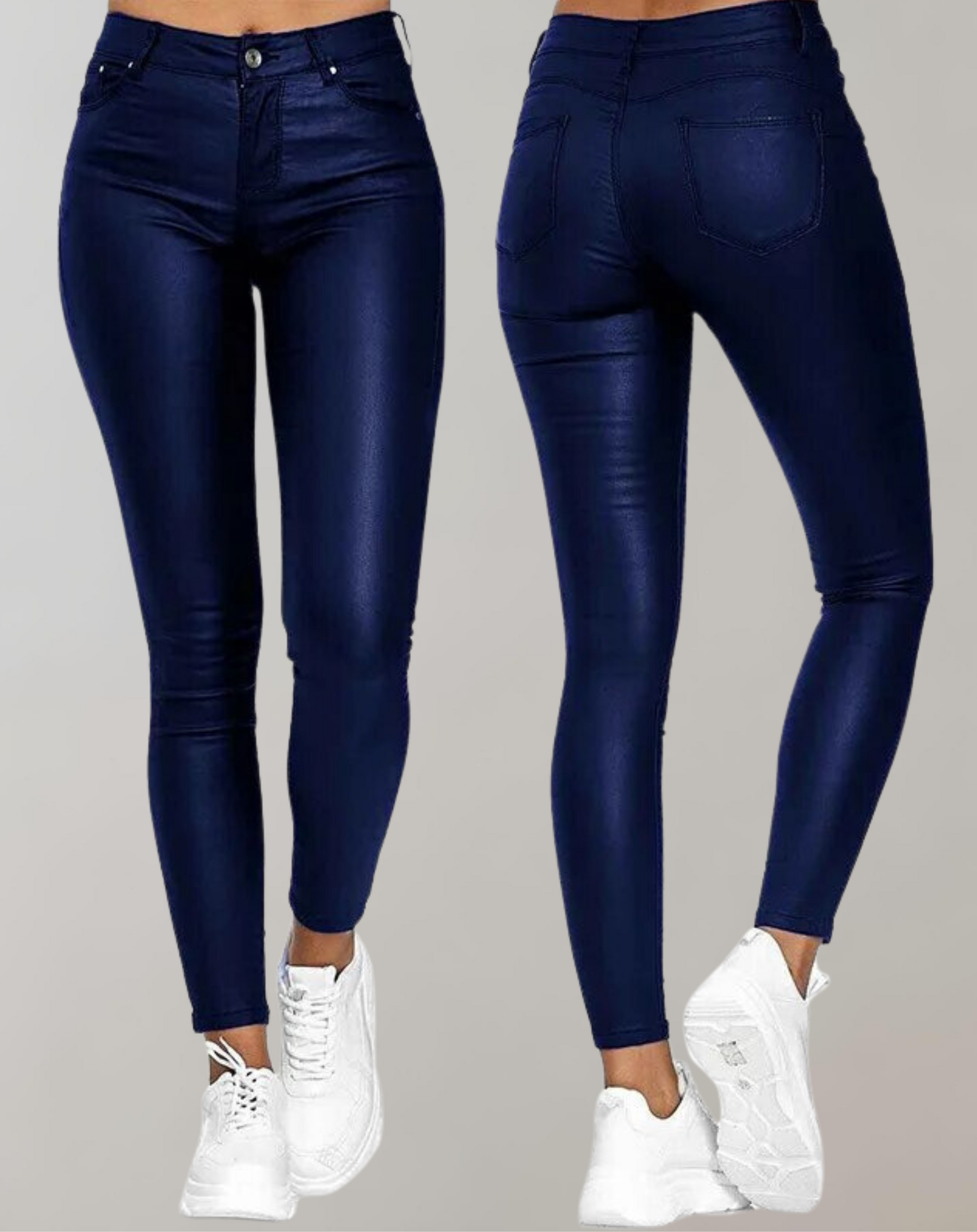 Elegant High-Waist Leather Pants for Women