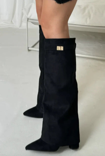 Elegant Ladies' Boots with Buckle Detail