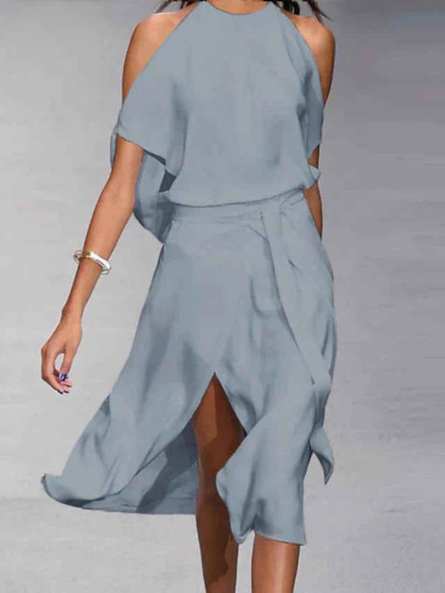 Elegant Ladies' Dress with Off-Shoulder Design