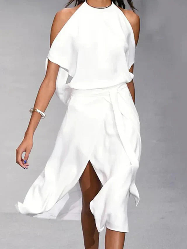 Elegant Ladies' Dress with Off-Shoulder Design
